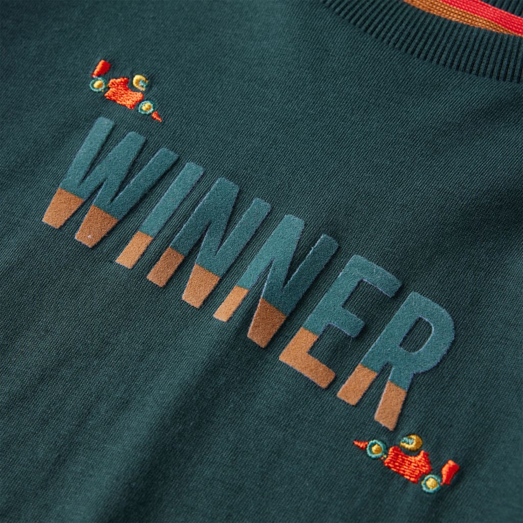 Kindershirt met lange mouwen 116 donkergroen Donkergroen