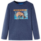 Kindershirt lange mouwen 128 gemêleerd donkerblauw