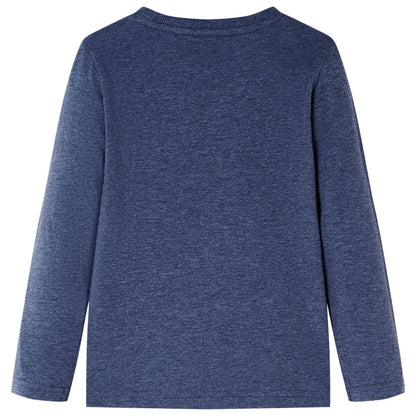 Kindershirt met lange mouwen 128 gemêleerd donkerblauw