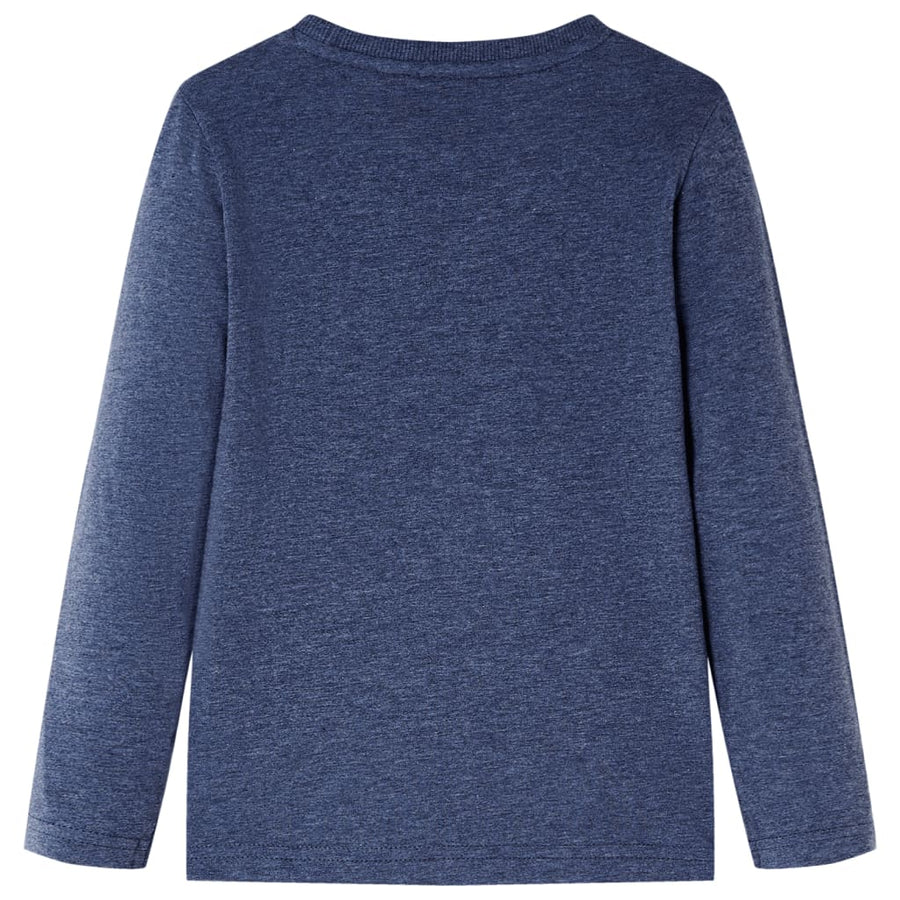 Kindershirt met lange mouwen 128 gemêleerd donkerblauw