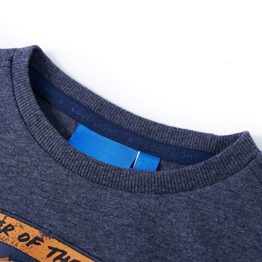 Kindershirt met lange mouwen 128 gemêleerd donkerblauw