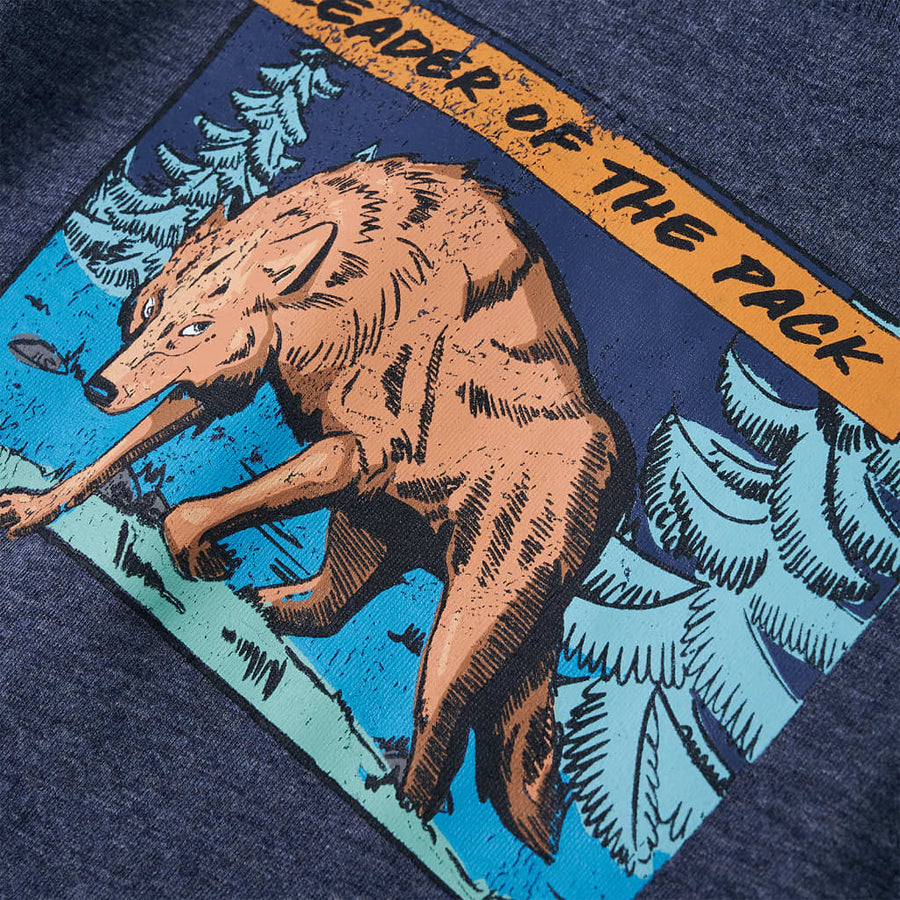 Kindershirt met lange mouwen 128 gemêleerd donkerblauw