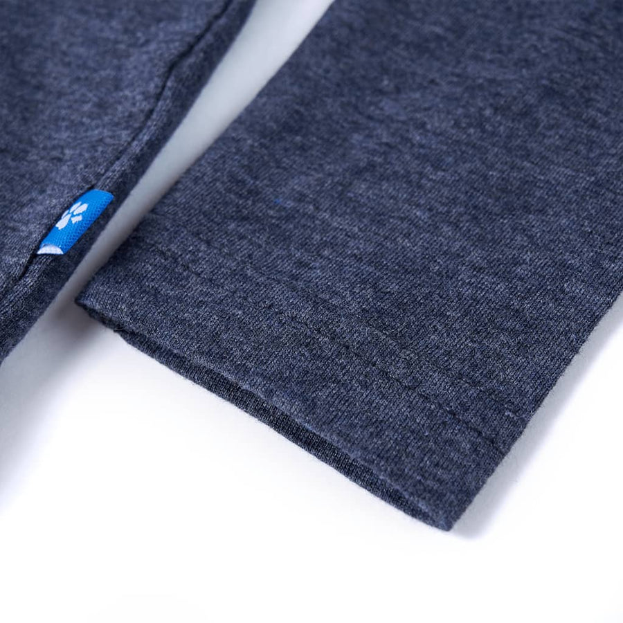 Kindershirt met lange mouwen 128 gemêleerd donkerblauw