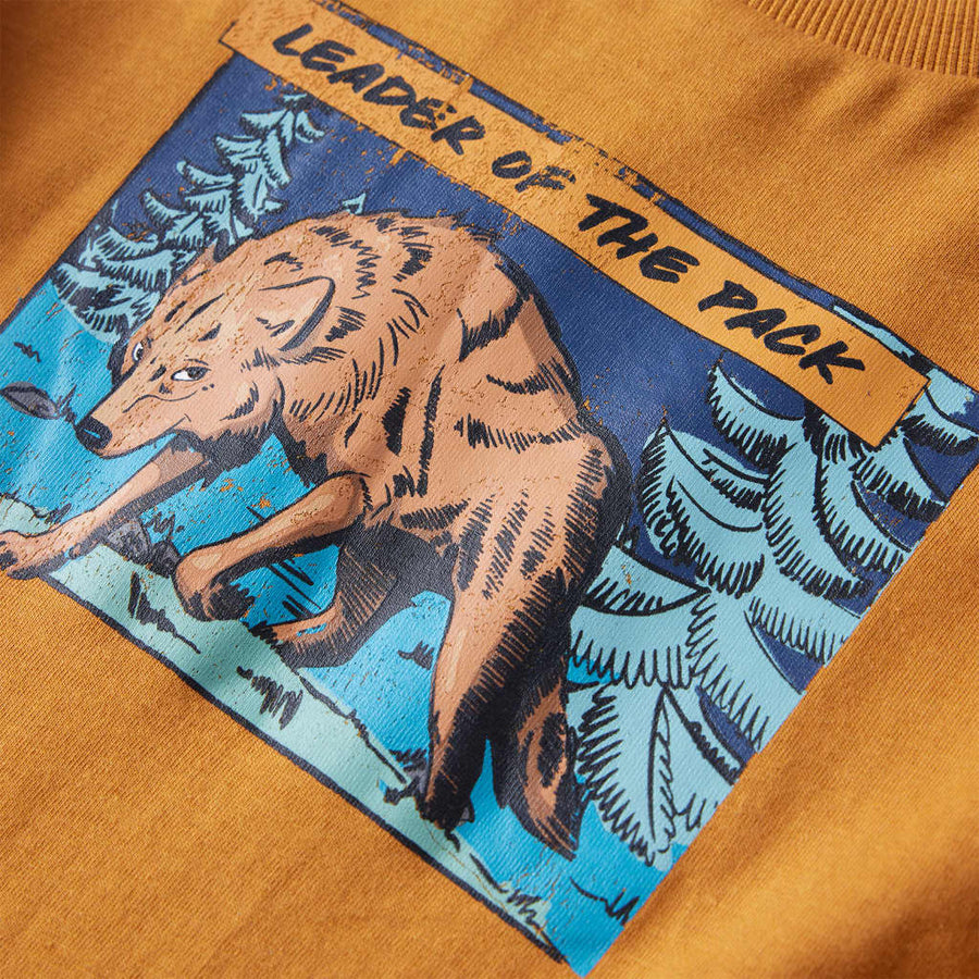 Kindershirt met lange mouwen 104 donkerokerkleurig 104