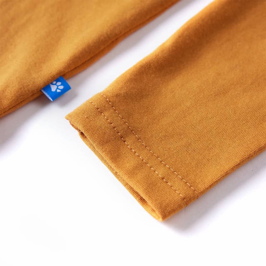 Kindershirt met lange mouwen 104 donkerokerkleurig 104