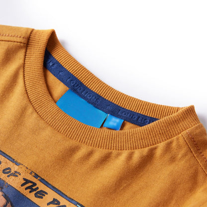 Kindershirt met lange mouwen 116 donkerokerkleurig 116