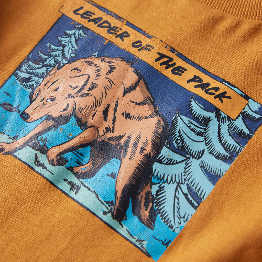 Kindershirt met lange mouwen 128 donkerokerkleurig 128
