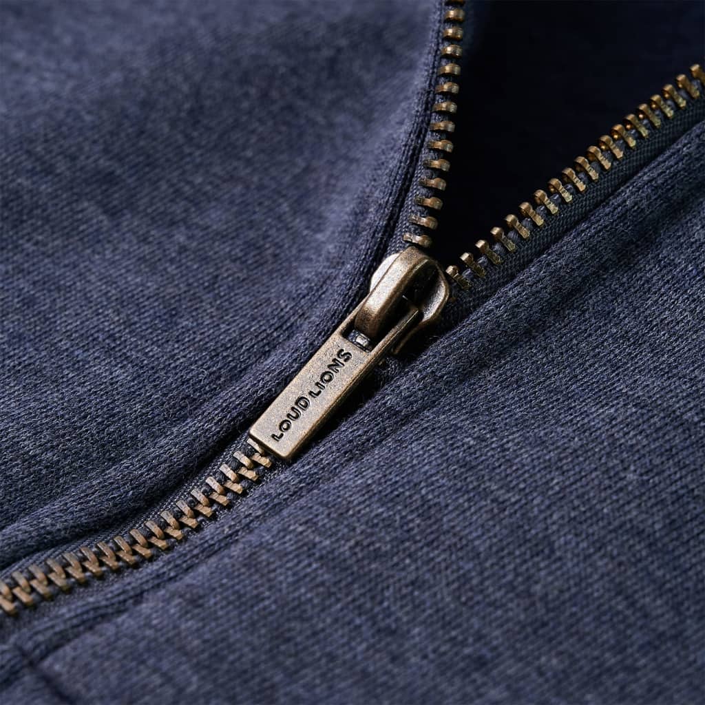 Kindervest met capuchon en rits 92 gemêleerd donkerblauw