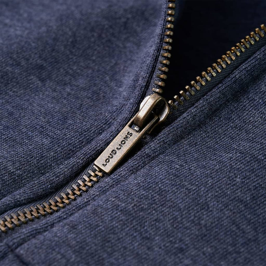 Kindervest met capuchon en rits 128 gemêleerd donkerblauw 128