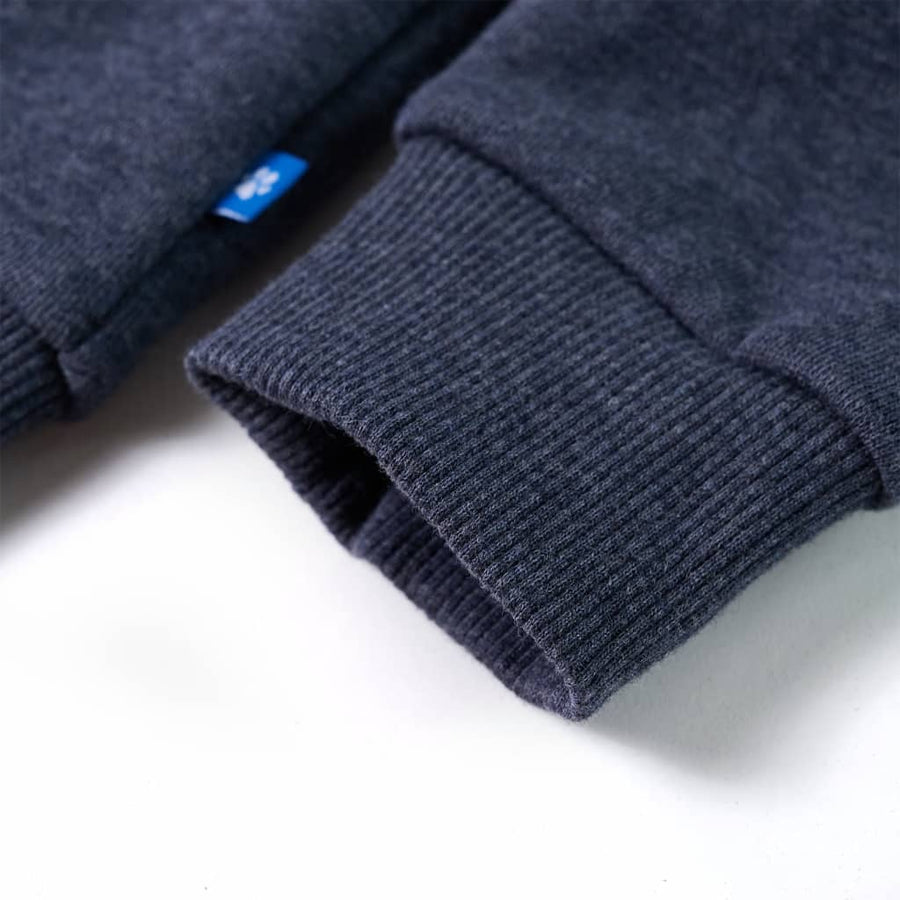 Kindervest met capuchon en rits 128 gemêleerd donkerblauw 128
