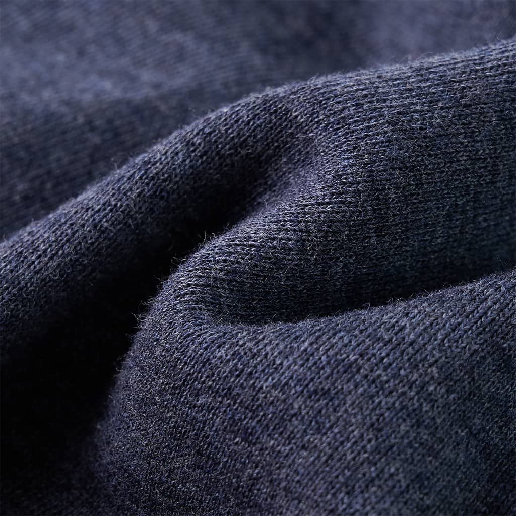 Kindervest met capuchon en rits 128 gemêleerd donkerblauw 128