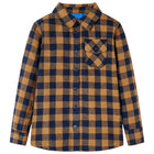 Kinderoverhemd geruit 92 cognac blauw