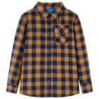 Kinderoverhemd geruit 104 cognac blauw