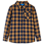 Kinderoverhemd geruit 116 cognac blauw