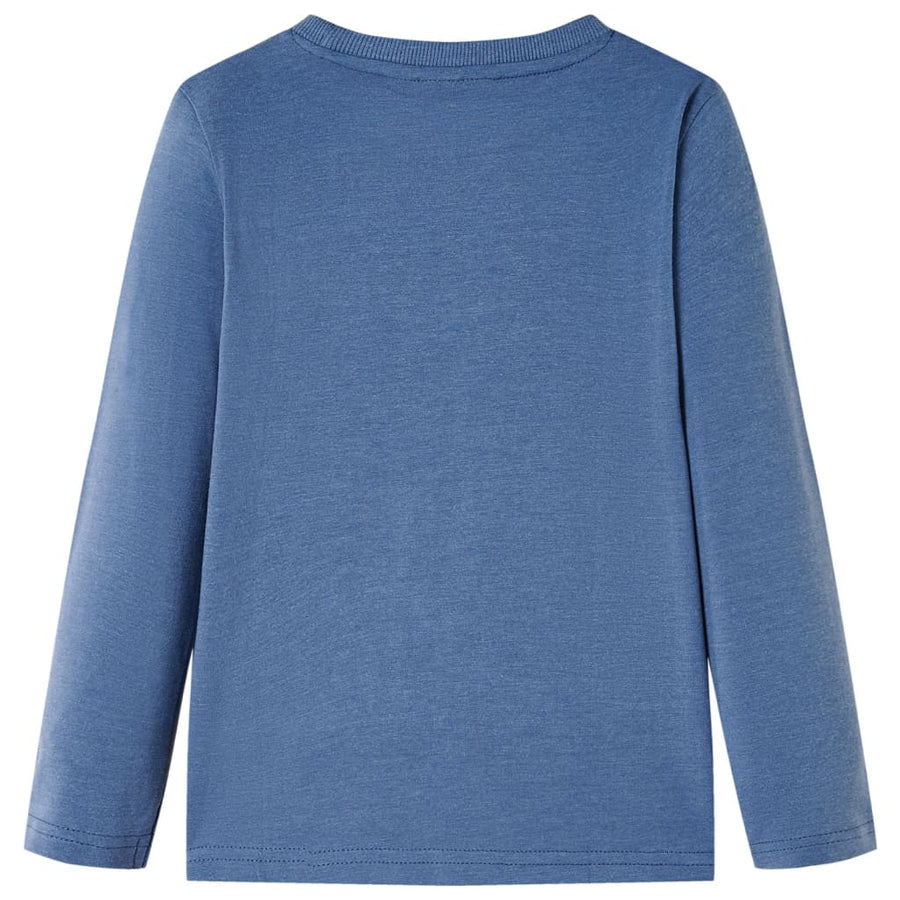 Kindershirt met lange mouwen 116 gemêleerd blauw 116