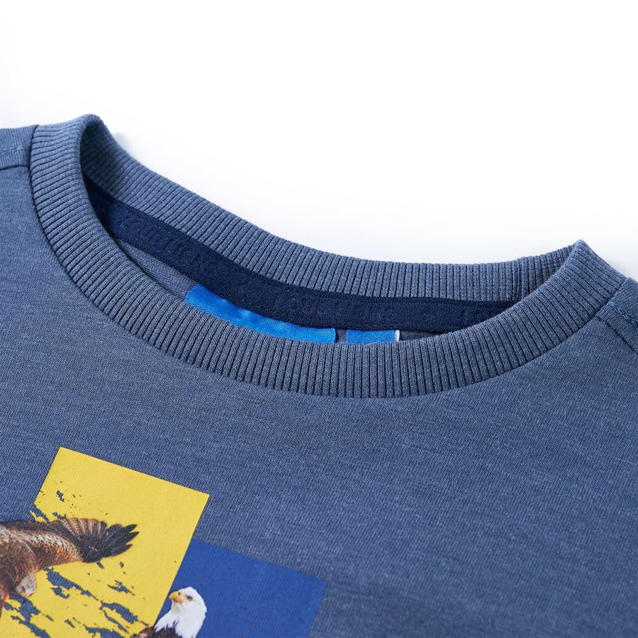 Kindershirt met lange mouwen 116 gemêleerd blauw 116