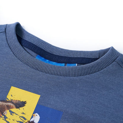 Kindershirt met lange mouwen 128 gemêleerd blauw 128