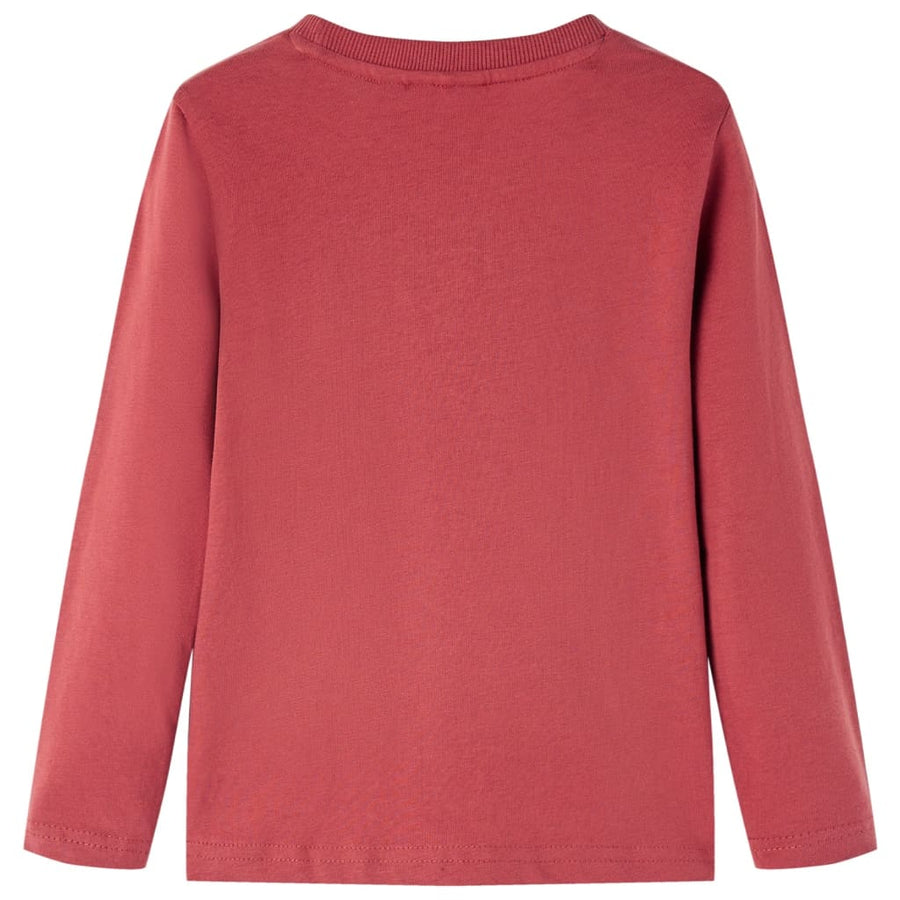 Kindershirt met lange mouwen 116 roodbruin Rood
