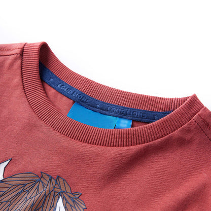 Kindershirt met lange mouwen 116 roodbruin Rood