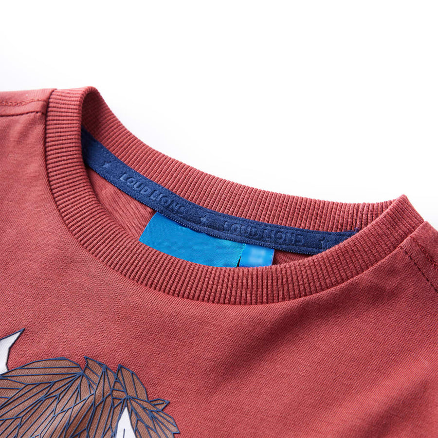 Kindershirt met lange mouwen 116 roodbruin Rood