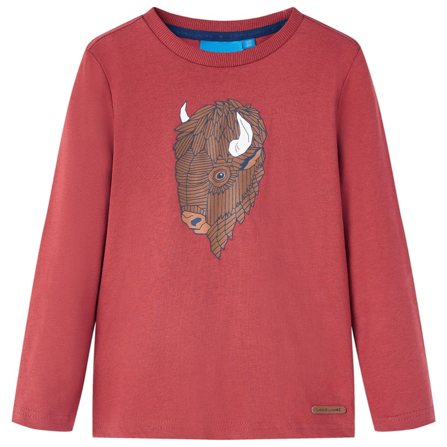 Kindershirt met lange mouwen 140 roodbruin Rood