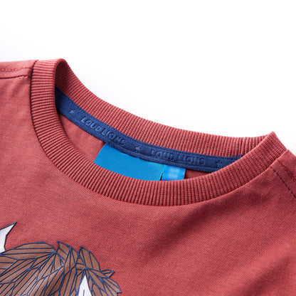 Kindershirt met lange mouwen 140 roodbruin Rood