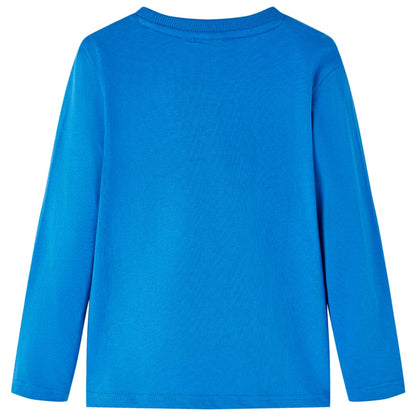 Kindershirt met lange mouwen 116 kobaltblauw Blauw 116