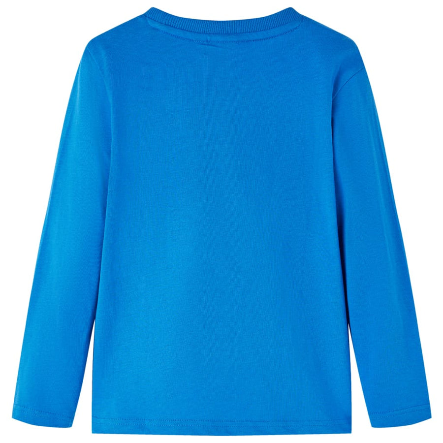 Kindershirt met lange mouwen 116 kobaltblauw Blauw 116
