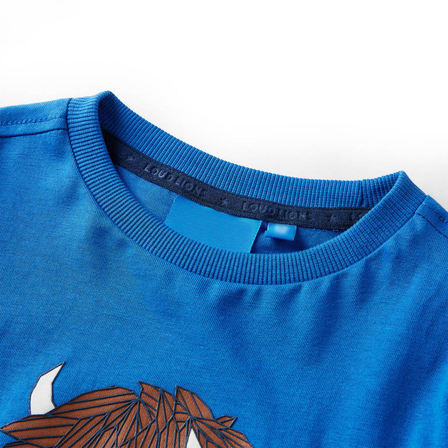 Kindershirt met lange mouwen 116 kobaltblauw Blauw 116
