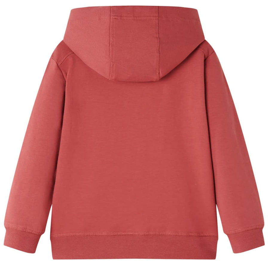 Kindertrui met capuchon 128 roodbruin 128