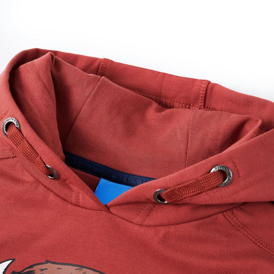 Kindertrui met capuchon 128 roodbruin 128