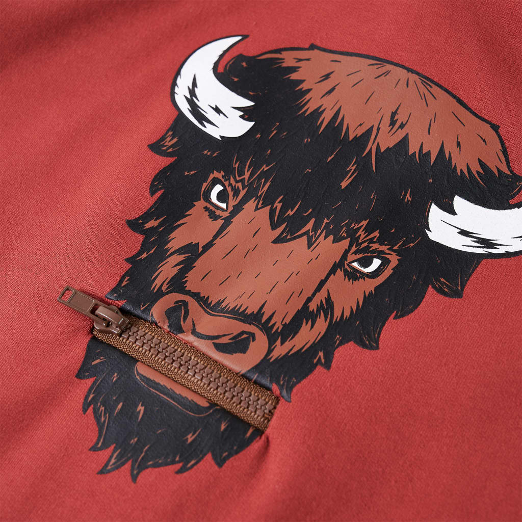 Kindertrui met capuchon 128 roodbruin 128