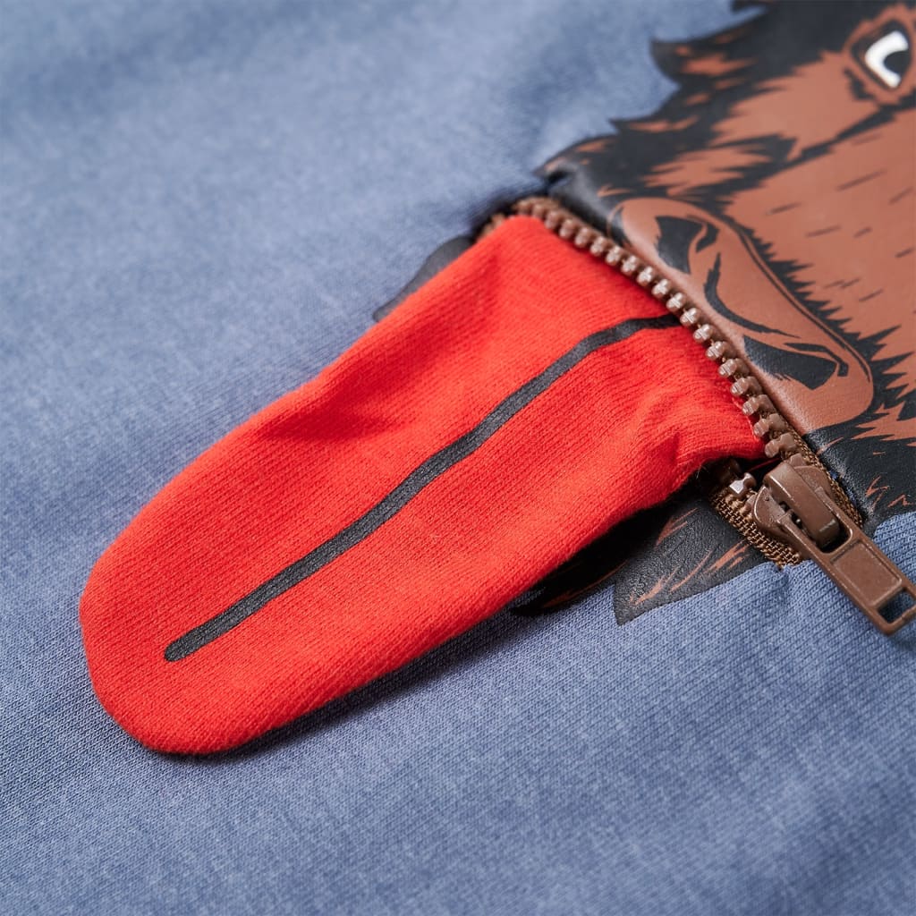 Kindertrui met capuchon 104 gemêleerd blauw