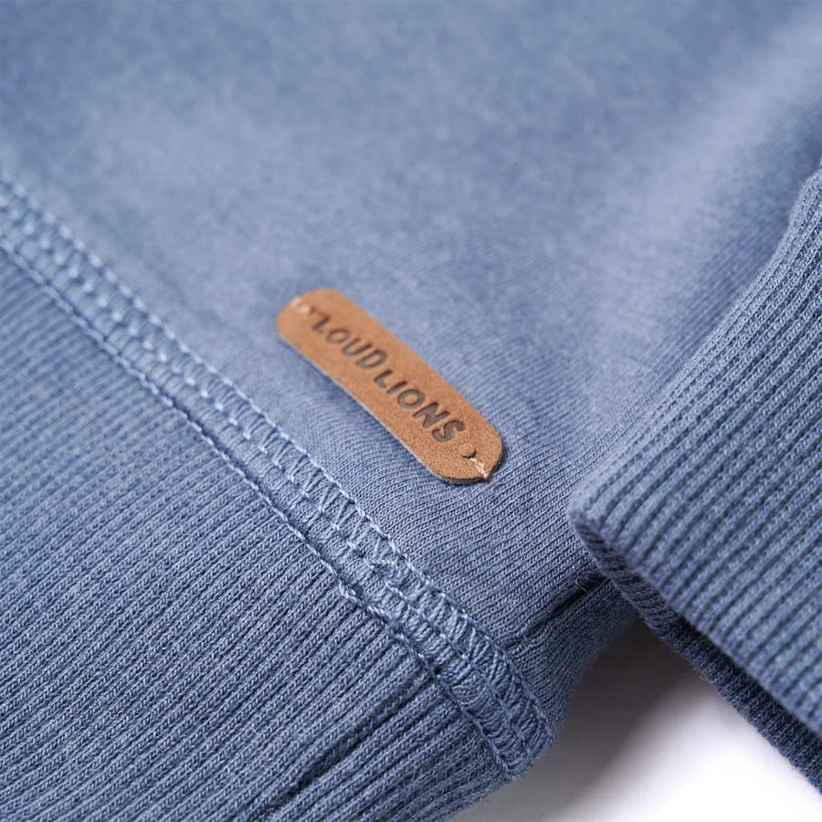 Kindertrui met capuchon 104 gemêleerd blauw