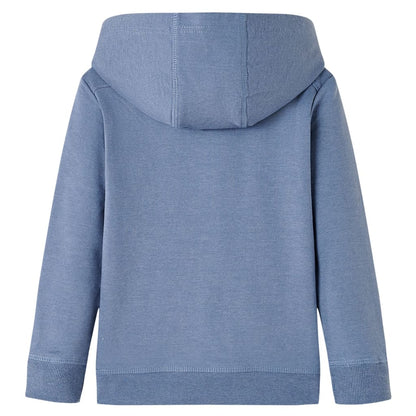 Kindertrui met capuchon 116 gemêleerd blauw