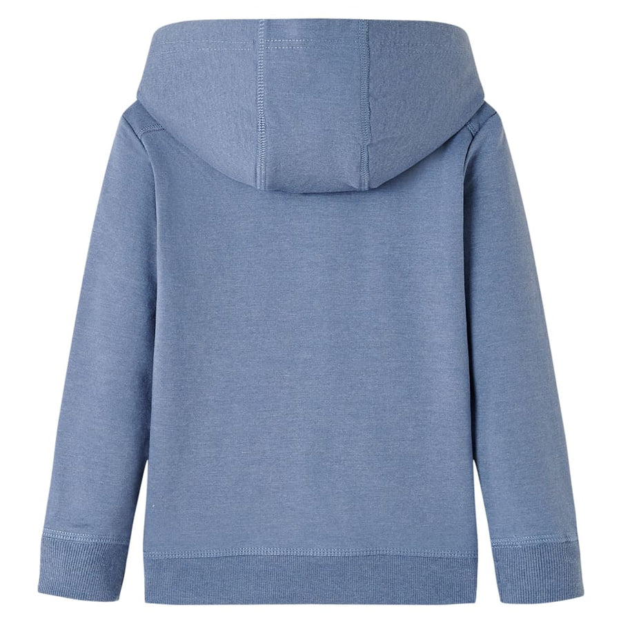 Kindertrui met capuchon 116 gemêleerd blauw