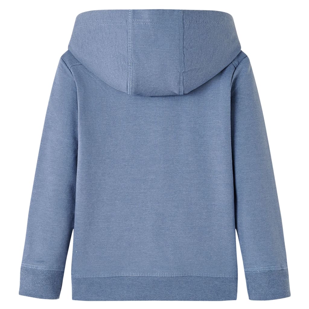 Kindertrui met capuchon 128 gemêleerd blauw