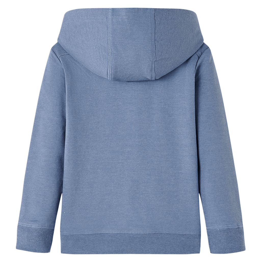 Kindertrui met capuchon 140 gemêleerd blauw 140