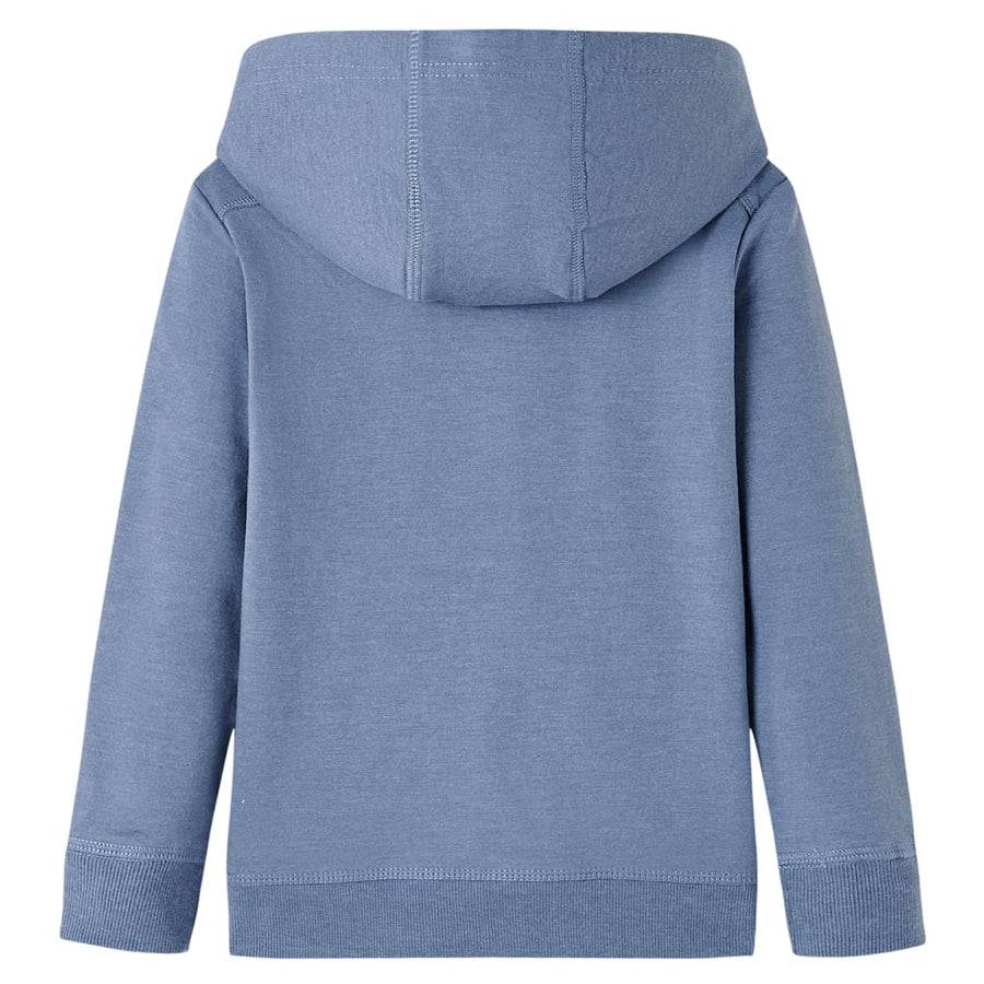 Kindertrui met capuchon 140 gemêleerd blauw 140
