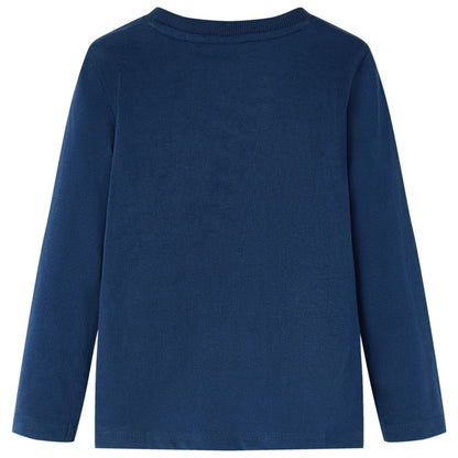 Kindershirt met lange mouwen 104 marineblauw Marineblauw