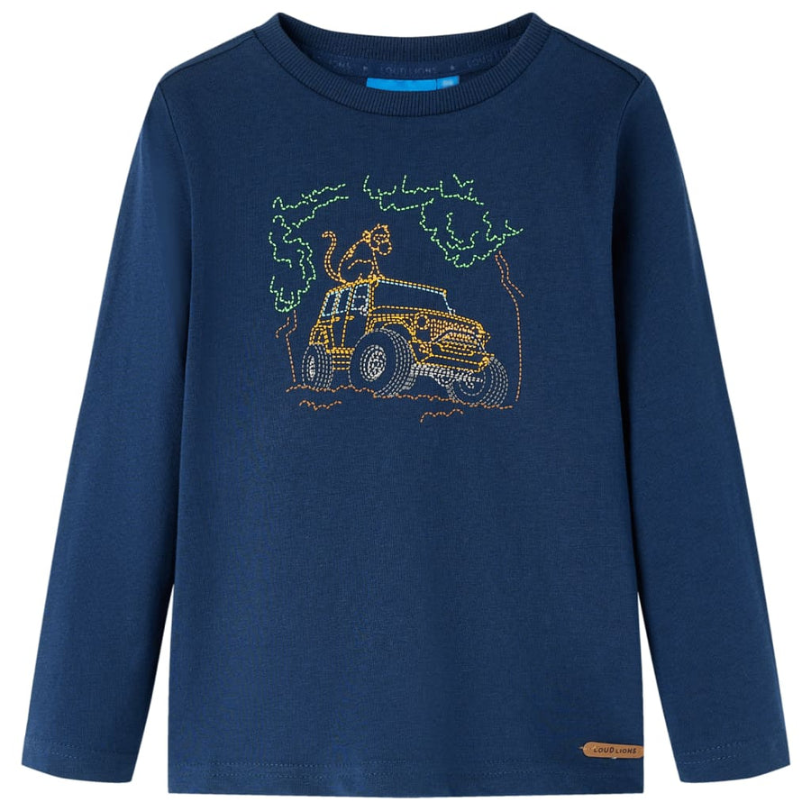 Kindershirt met lange mouwen 116 marineblauw Marineblauw