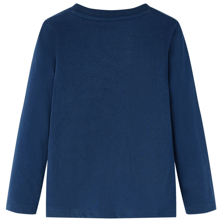 Kindershirt met lange mouwen 116 marineblauw Marineblauw