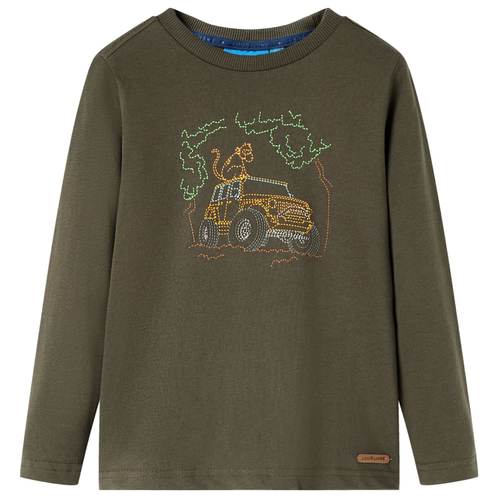 Kindershirt met lange mouwen 104 kakikleurig Kaki 104
