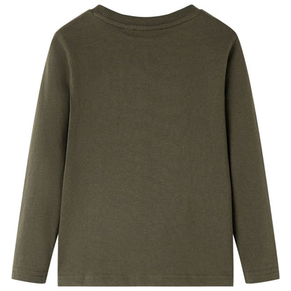 Kindershirt met lange mouwen 104 kakikleurig Kaki 104