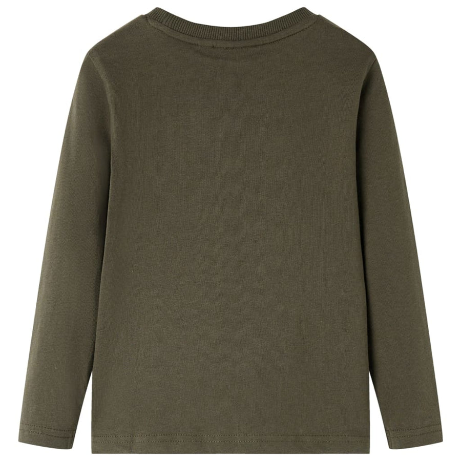 Kindershirt met lange mouwen 104 kakikleurig Kaki 104