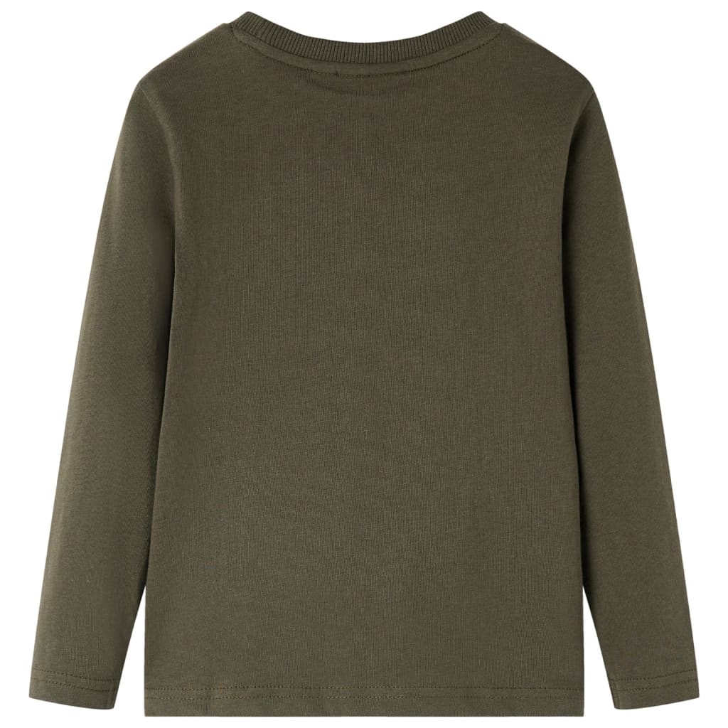 Kindershirt met lange mouwen 128 kakikleurig Kaki 128