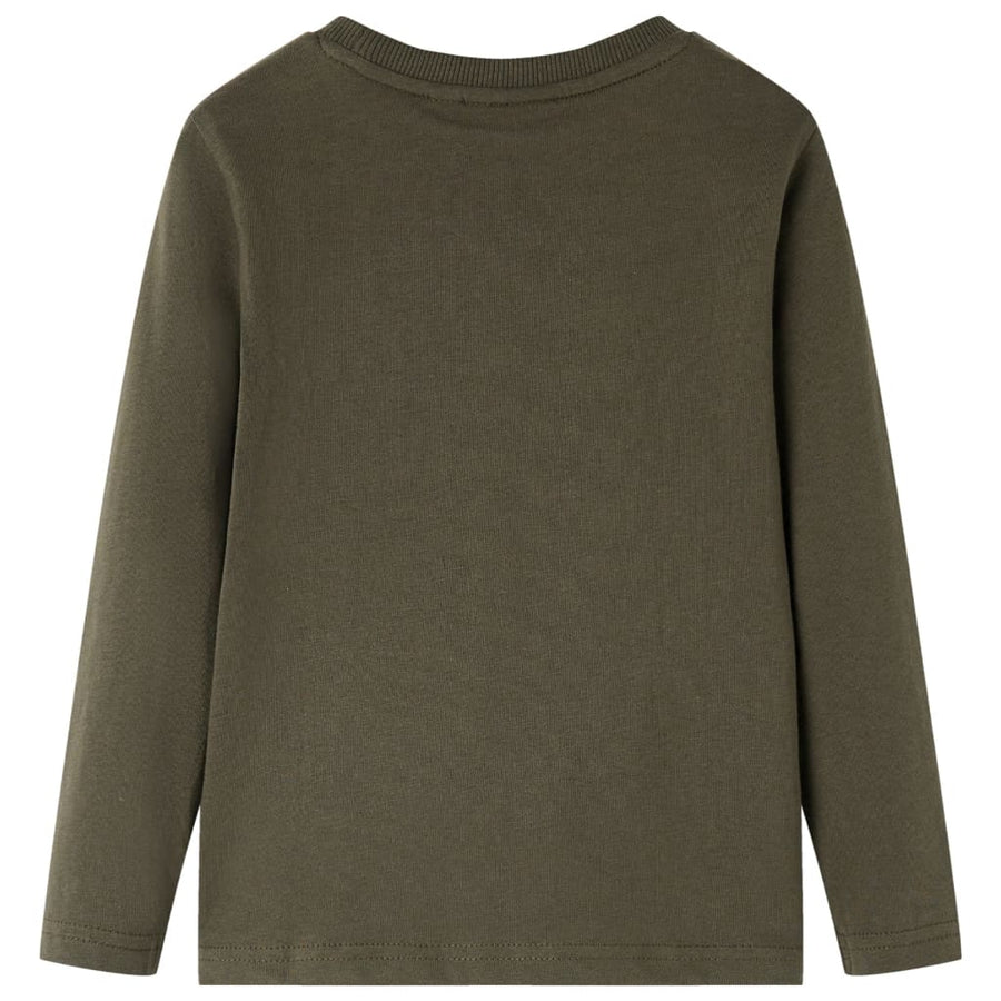 Kindershirt met lange mouwen 128 kakikleurig Kaki 128