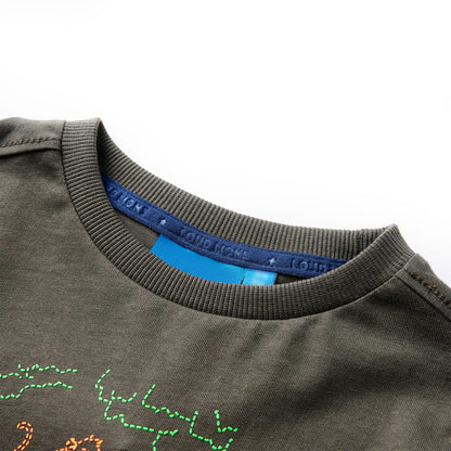 Kindershirt met lange mouwen 128 kakikleurig Kaki 128