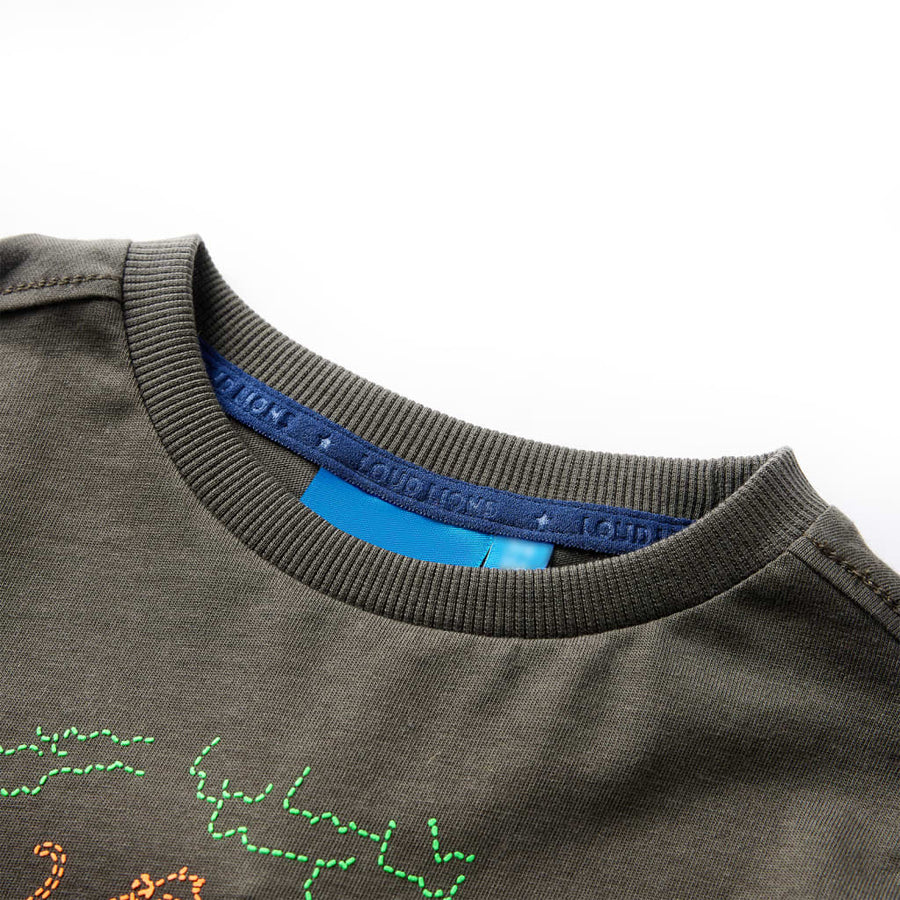 Kindershirt met lange mouwen 128 kakikleurig Kaki 128