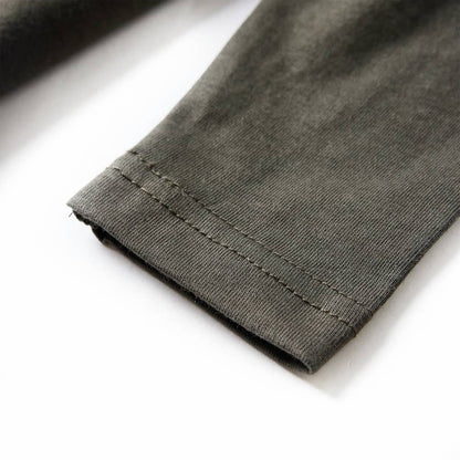 Kindershirt met lange mouwen 128 kakikleurig Kaki 128